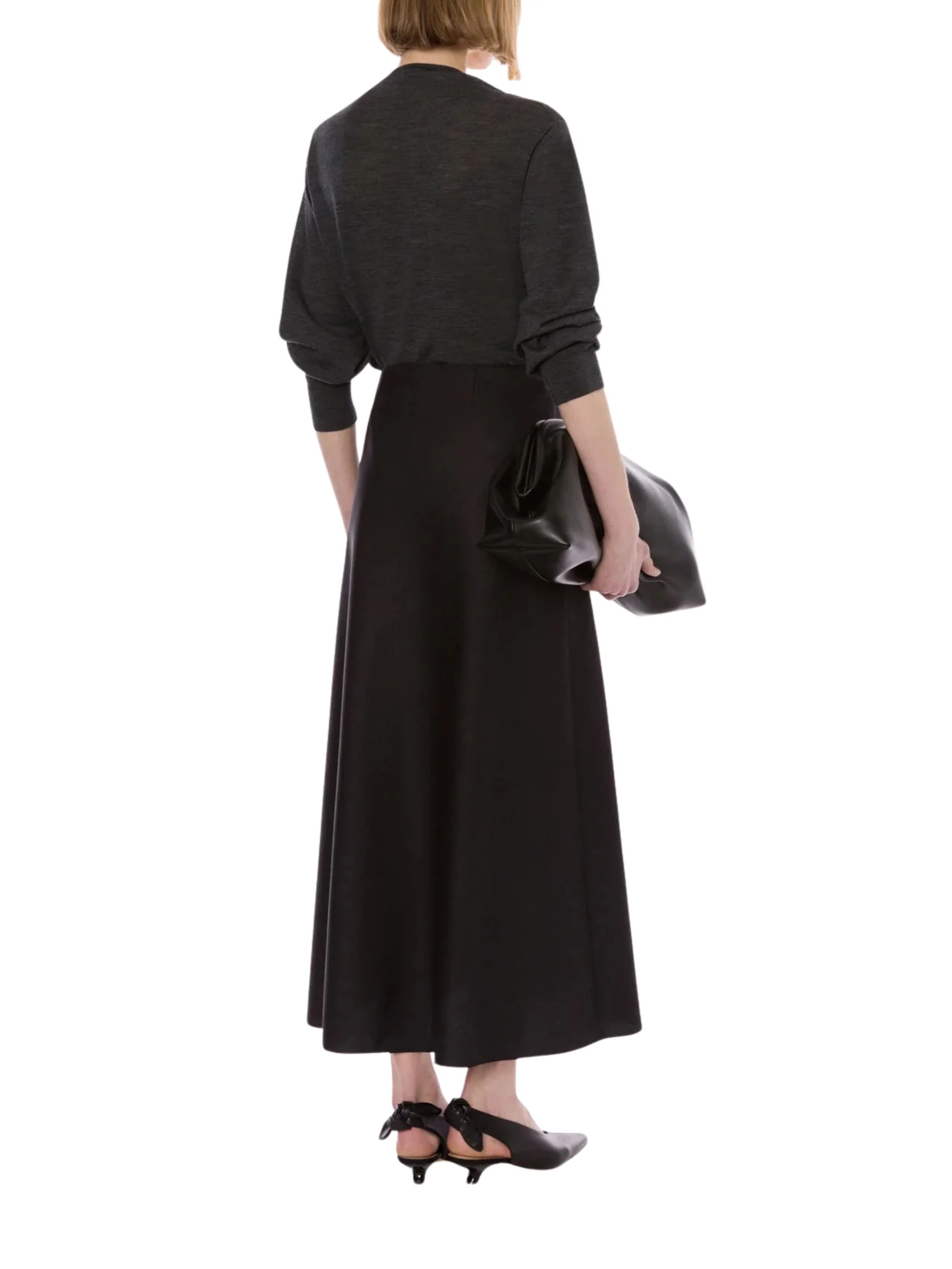 Slip-on skirt in tropical wool - Image 3