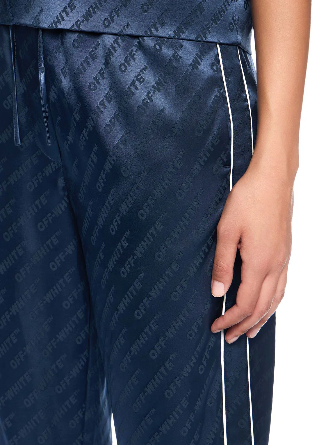 Jacquard satin pajama pants - Image 5