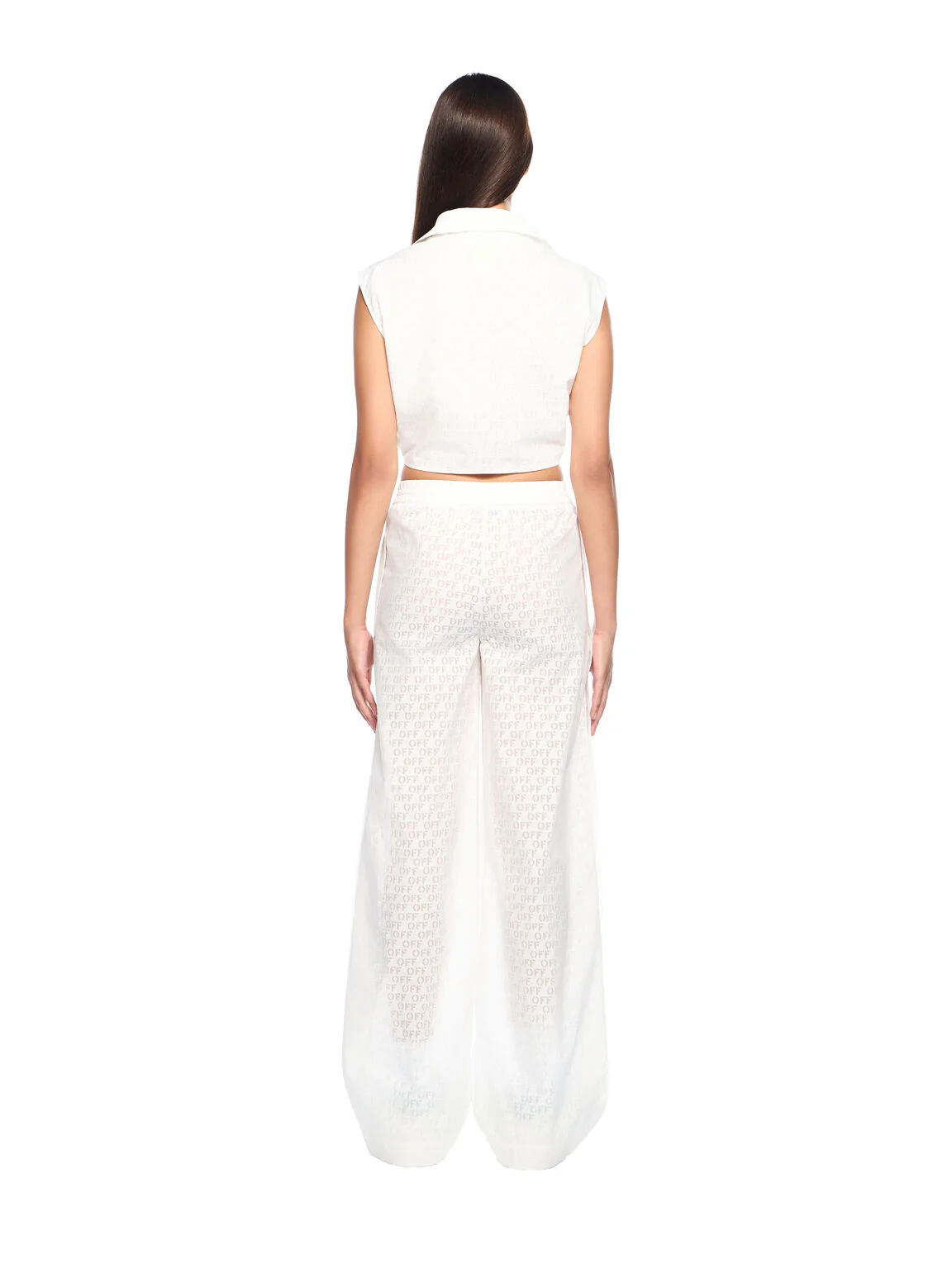 Off stamp wide-leg pants - Image 4